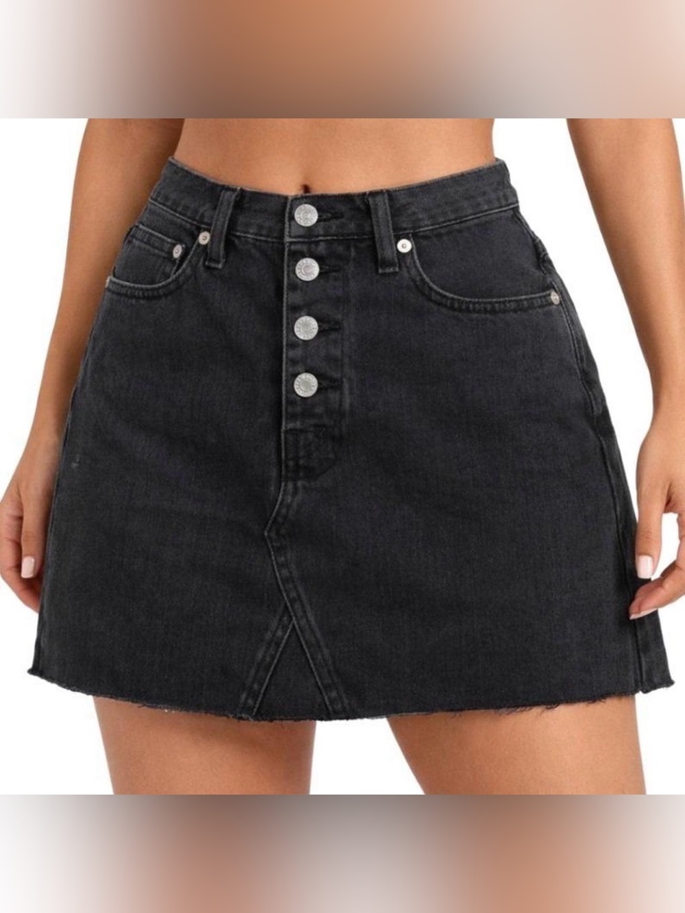 Madewell Rigid Denim A-Line Mini Skirt Size 25